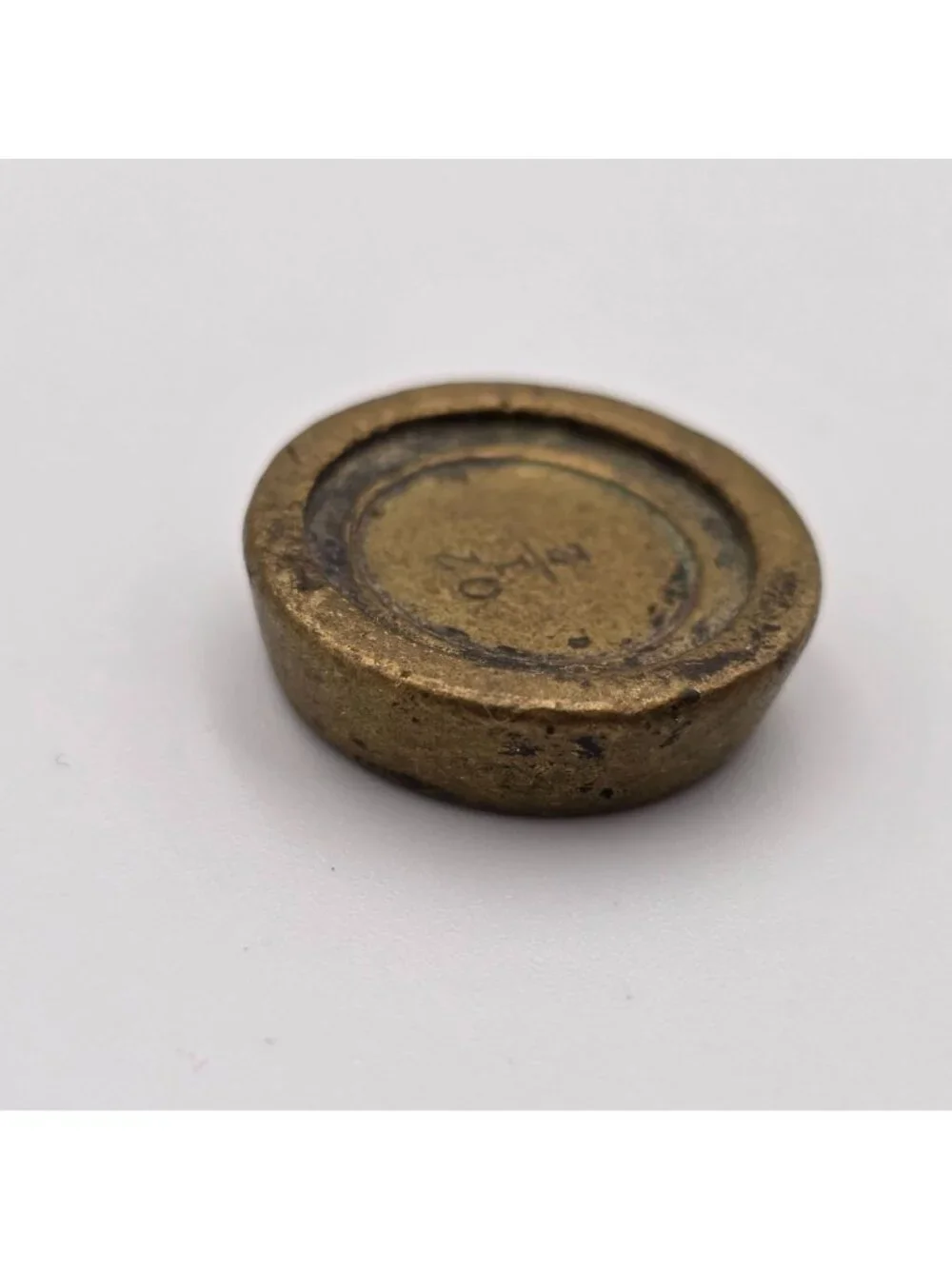 Antique Brass 1/2 Ounce Weight Piece 9cm
